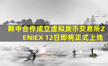 韩中合作成立虚拟货币交易所ZENIEX 12日即将正式上线